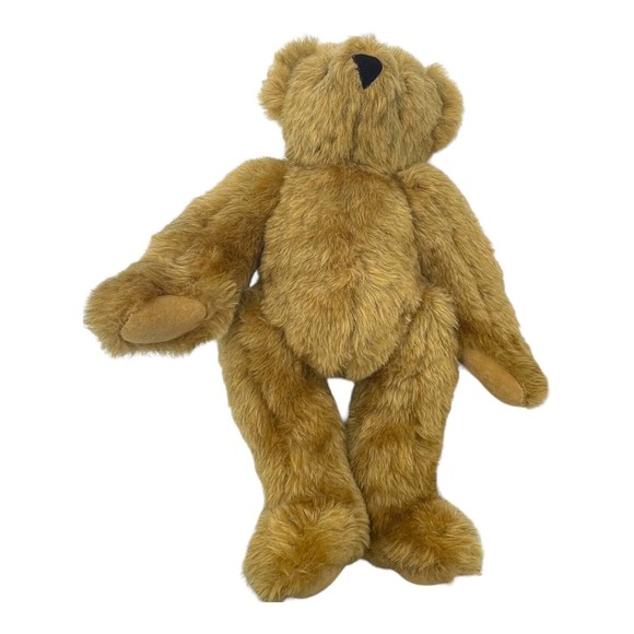 VERMONT TEDDY BEAR Plush Toy Brown Jointed BEAR 16” 90s Articulating Arms Legs - Picture 4 of 9